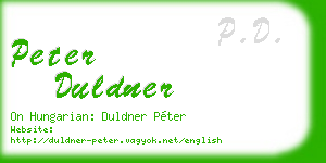 peter duldner business card